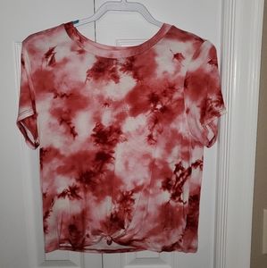 NWOT Charlotte Russe red tye dye pattern shirt